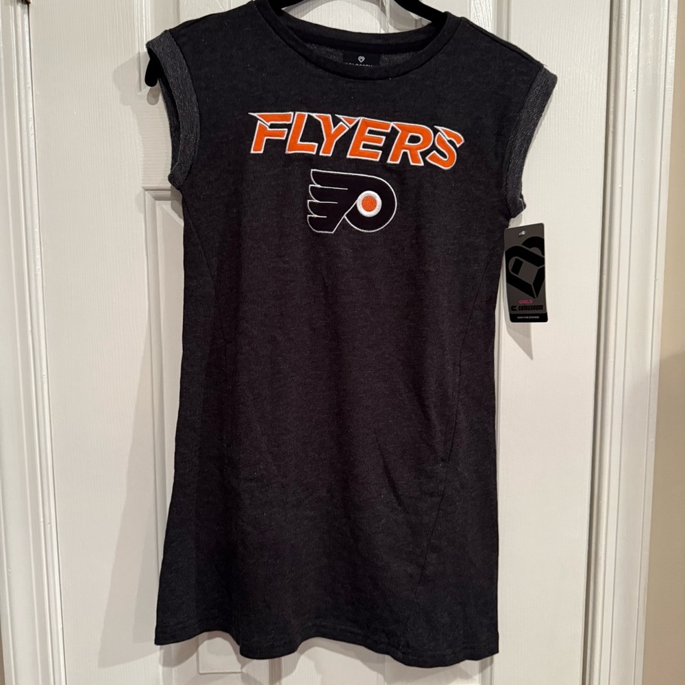 NHL Girls (size7-8) Philadelphia Flyers Sleeveless Dress with Front Pockets- NWT